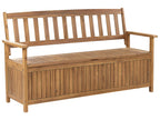 Banc de jardin 160 cm avec coffre de rangement Bois d'acacia Marron