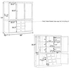 Garde-manger de cuisine autoportant Whisen 73 avec tiroirs et étagères réglables pour le rangement et l'organisation dans la salle à manger ou la cuisine