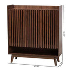 Meuble à chaussures en bois noyer style Mid-Century Modern Delaire