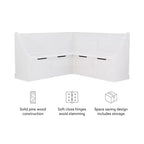 Banquette de coin-repas Linon Tobin traditionnelle en bois massif sans dossier avec coussin blanc - Linon