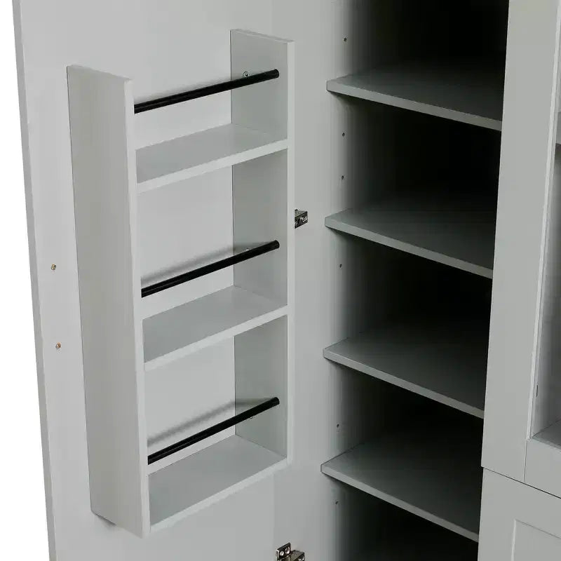 Armoire de rangement de cuisine sur pied Whisen 71H, grand buffet de salle à manger avec 6 portes et étagères réglables