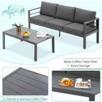 AECOJOY Ensemble de 7 Meubles de Jardin en Aluminium pour Extérieur