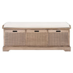 Banc de rangement SAFAVIEH Fiorello avec coussin et 3 tiroirs - 47,3 L x 15 P x 19 H - 47 L x 15 P x 19 H