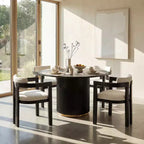 Ensemble de salle à manger rond moderne 5 pièces Christopher Knight Home Shankar avec chaises rembourrées en bois d'hévéa