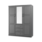 Palace Imports Armoire Cosmo 3 portes 100 % bois massif avec portes en bois massif ou portes miroir