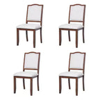 Lot de 4 chaises de salle à manger de style ferme avec dossier haut et assise rembourrée