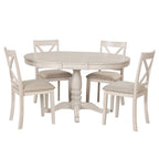 Table à manger ronde extensible 4 places de 42 à 54 po pour ferme