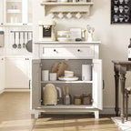 Armoire de rangement rustique 80 cm, avec portes à lattes, 3 niveaux réglables, casier à double porte, pour cuisine, salle à manger et bureau à domicile