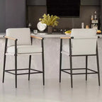 Tabourets de bar modernes Spruce&Spring avec accoudoirs et piètement en métal, lot de 2