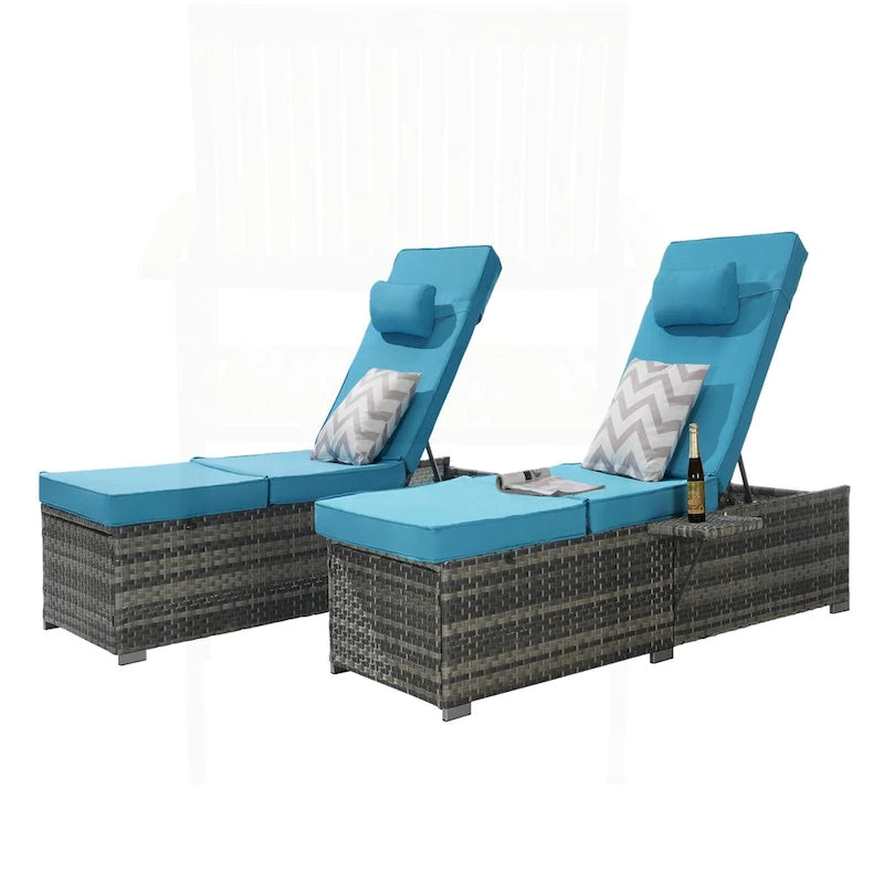 Excellent ensemble de chaises longues d'extérieur pour la relaxation et les loisirs