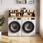 Comptoir de lave-linge et sèche-linge à 2 niveaux avec étagère ou tiroirs, couvercle de comptoir de buanderie avec coussin antidérapant, 54x27,5 - Dessus de lave-linge pour plier les vêtements