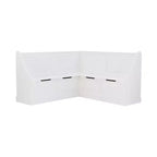 Banquette de coin-repas Linon Tobin traditionnelle en bois massif sans dossier avec coussin blanc - Linon