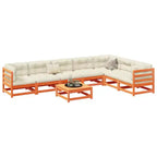 vidaXL Ensemble de canapés de jardin en bois de pin massif Grand canapé d'extérieur modulaire - Pin naturel sans coussin