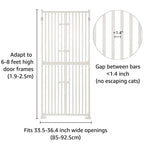 unipaws Barrière Extra Haute pour Chat 188 cm avec Portes et Serrures