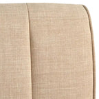 Lifestorey Ensemble de salle à manger 4 pièces Kerrington avec banquette à dossier cannelé Noyer/Crème : Tissu aspect lin, Table sur pied central