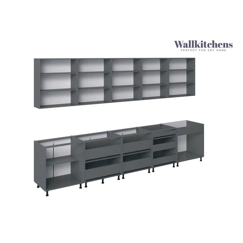 Ensemble d'armoires de cuisine modernes – 3,96 m de large, 153x24, plusieurs coloris