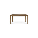 Table à manger extensible en teck naturel avec rallonge dissimulée pour salle à manger