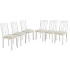Ensemble de salle à manger extensible de style ferme pour 6 personnes, table rectangulaire et 6 chaises rembourrées