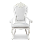 Chaises de salle à manger avec accoudoirs Eugene de Furniture of America, en bois massif traditionnel, avec garniture cloutée et pieds cabrioles (Lot de 2)