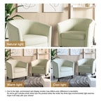 Lot de 2 fauteuils club modernes en lin style tonneau