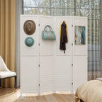 Séparateur de pièce en bois 4 panneaux Moasis 67 blanc