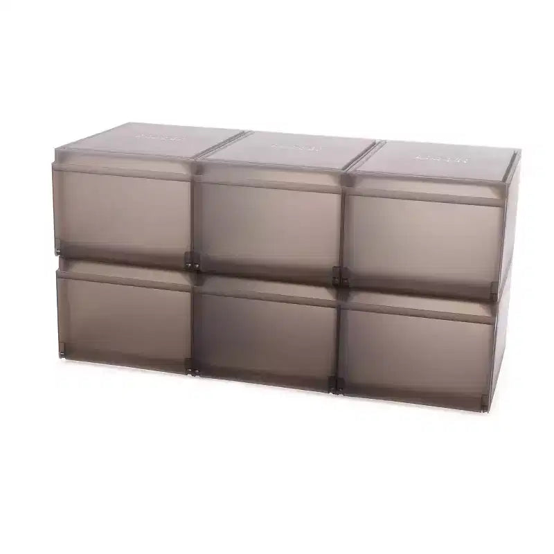 Joseph Joseph 6 boîtes de rangement de chaussures de qualité supérieure avec plateau coulissant : cadre en polypropylène, blanc cassé, peut contenir 6 paires