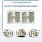Meuble TV pour téléviseur de 65 pouces et plus, meuble TV en bois avec placard de rangement et étagères réglables, console multimédia pour salon ou chambre
