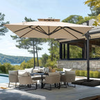 MAISON ARTS Parasol déporté hydraulique automatique 3,6 m avec mât en aluminium et rotation à 360 degrés