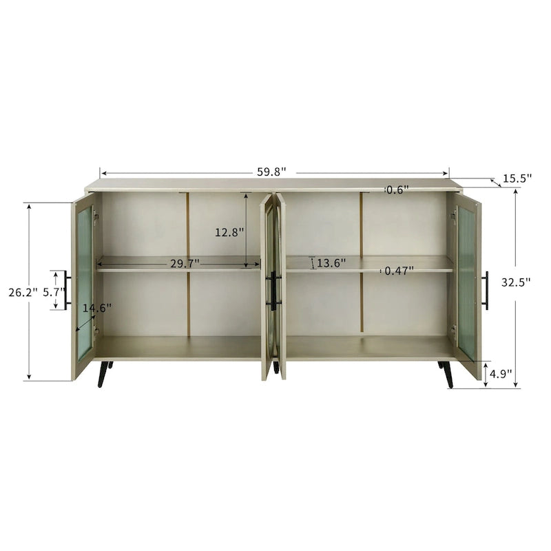 Meuble TV pour téléviseur de 65 pouces et plus, meuble TV en bois avec placard de rangement et étagères réglables, console multimédia pour salon ou chambre