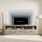 Meuble TV Mid-Century Modern de 178 cm avec tiroir de rangement et étagères ouvertes