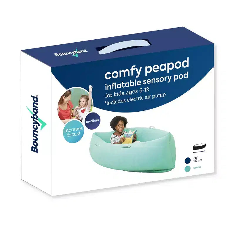 Siège sensoriel enveloppant Bouncyband Peapod, 152 cm, 6-12 ans, jusqu'à 155 cm, vert