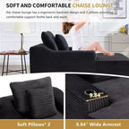 Chaise longue de 170 cm, canapé-lit d'intérieur avec 2 coussins, canapé monoplace sans structure pour salon, aucun assemblage requis