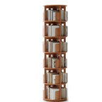 Bibliothèque verticale étroite rotative en bois