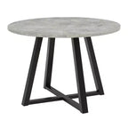 Ensemble de salle à manger 5 pièces Roundhill Furniture Edo, table ronde à tréteaux et 4 chaises rembourrées