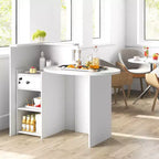 Costway Comptoir de Réception Bureau de Caisse avec Étagère Ouverte et Tiroir Verrouillable Blanc/Marron/Noir