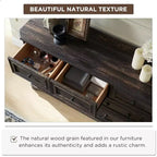 Commode à 7 tiroirs de 54 po pour chambre à coucher, coffre de rangement rustique vintage pour salon et couloir