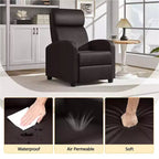Yaheetech Lot de 2 Canapés Inclinables Modernes en Cuir PU pour Salon, Chambre
