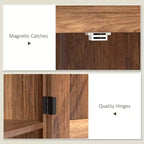 HOMCOM Armoire de garde-manger de ferme de 183 cm avec portes de grange, meuble de rangement de cuisine haut avec étagères réglables et tiroir