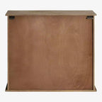 Meuble mural décoratif en bois Barnhardt 30 x 28 avec 2 portes coulissantes en verre, marron rustique - Kate & Laurel All Things Decor : cadre en métal