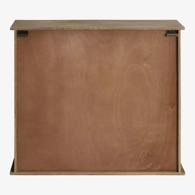 Meuble mural décoratif en bois Barnhardt 30 x 28 avec 2 portes coulissantes en verre, marron rustique - Kate & Laurel All Things Decor : cadre en métal