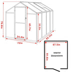 Serre de jardin aluminium VEIKOUS avec évent de toit réglable et porte verrouillable Grise