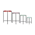 Ensemble de 4 supports à plantes gigognes multicolores à cadre métallique
