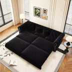 Canapé-lit gigogne 3-en-1 King Size Whisen Velvet et canapé convertible avec pouf mobile, design capitonné