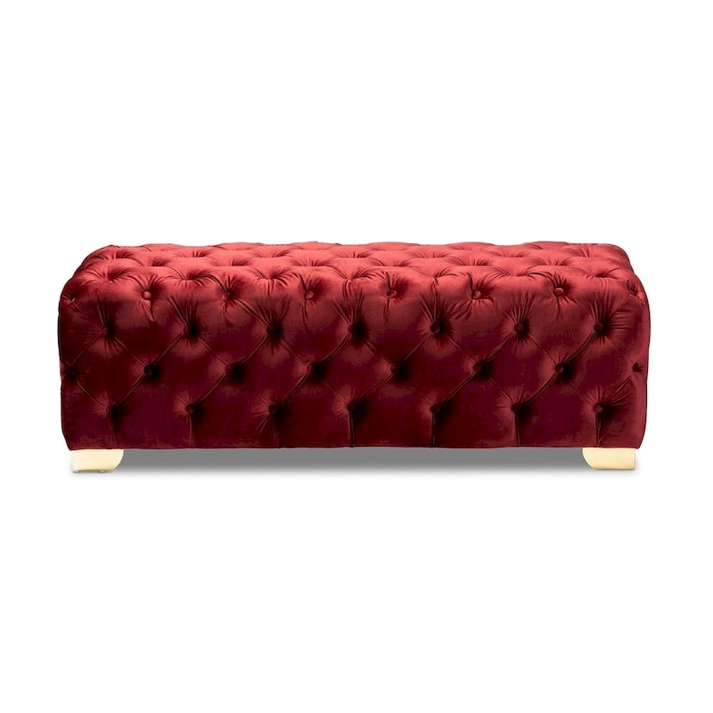 Banc ottoman en velours Gracewood Hollow Solanki
