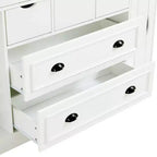 Armoire de cuisine autoportante haute Whisen 71, grand buffet de rangement pour salle à manger avec 4 portes pliantes, étagères et casiers à vin