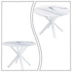 Table de salle à manger ronde minimaliste moderne avec plateau en MDF et pieds en métal