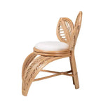 Chaise d'appoint en rotin naturel Gresham bali & pari, Blanc/Marron naturel : Fabriquée à la main, coussin en mousse, aucun assemblage requis