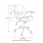 Fauteuil de bureau pivotant réglable en similicuir Glitzhome avec accoudoir, design ergonomique