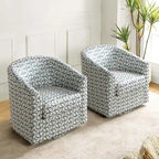 Lot de 2 fauteuils crapauds modernes rembourrés Cuenca avec base pivotante