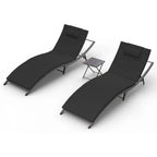 Ensemble de 3 chaises longues d'extérieur Kullavik